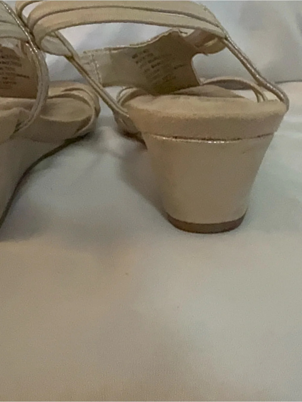 Women's Embellished Wedge Sandals - Nude/Gold